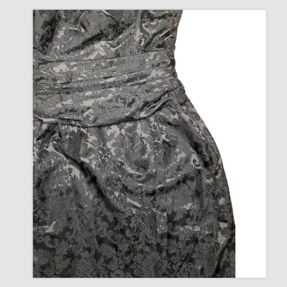 Sz 10 Scott McClintock VTG 80’s 90’s Goth Prom Dress Strapless Black Lace print - Picture 4 of 8